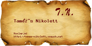 Tamás Nikolett névjegykártya