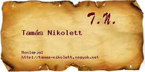 Tamás Nikolett névjegykártya